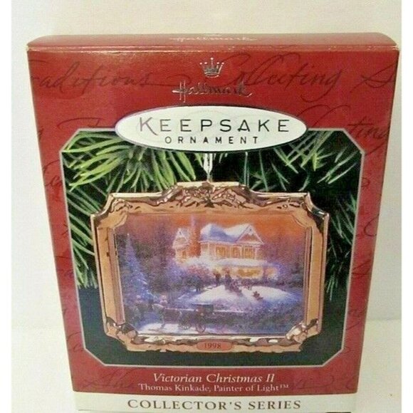 Ornament Hallmark Keepsake Ceramic Victorian Christmas II Thomas Kinkade 1998 - Picture 6 of 8